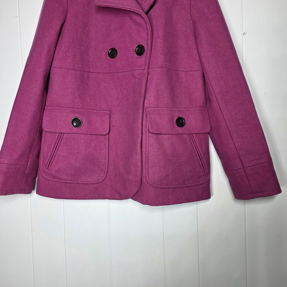 Gap Womens Magenta Pink Wool Blend Double Breasted Peacoat Jacket Size M 498590 - Picture 10 of 12